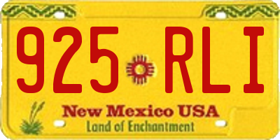 NM license plate 925RLI