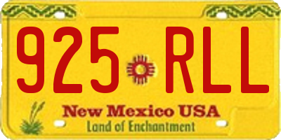 NM license plate 925RLL
