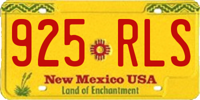 NM license plate 925RLS