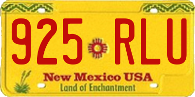 NM license plate 925RLU