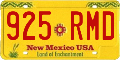NM license plate 925RMD