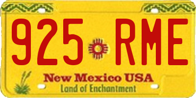 NM license plate 925RME