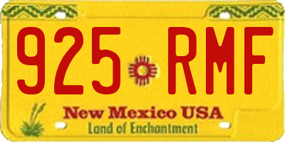 NM license plate 925RMF