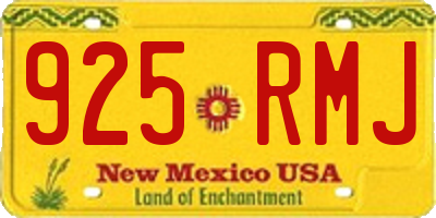 NM license plate 925RMJ