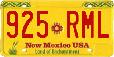 NM license plate 925RML