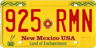 NM license plate 925RMN