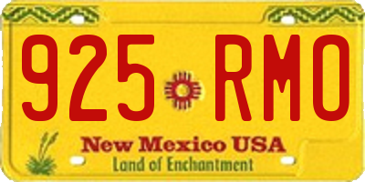 NM license plate 925RMO