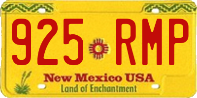 NM license plate 925RMP