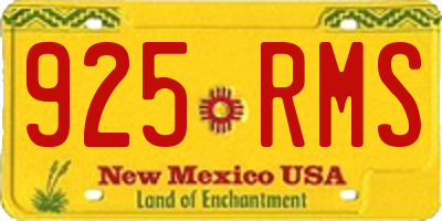 NM license plate 925RMS