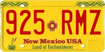 NM license plate 925RMZ