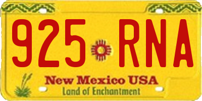 NM license plate 925RNA