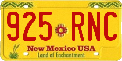 NM license plate 925RNC