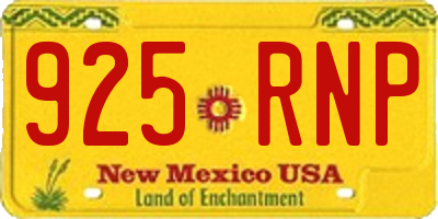 NM license plate 925RNP