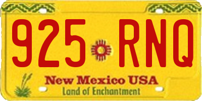 NM license plate 925RNQ