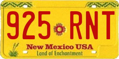 NM license plate 925RNT
