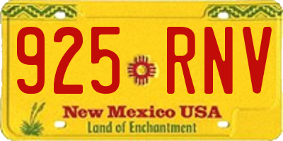 NM license plate 925RNV