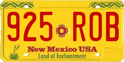 NM license plate 925ROB