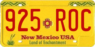 NM license plate 925ROC
