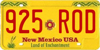 NM license plate 925ROD
