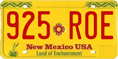 NM license plate 925ROE