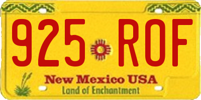 NM license plate 925ROF