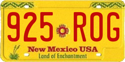 NM license plate 925ROG