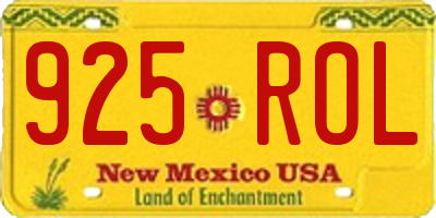 NM license plate 925ROL