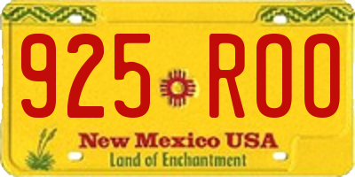 NM license plate 925ROO
