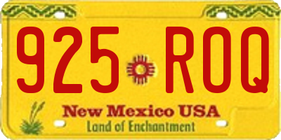 NM license plate 925ROQ