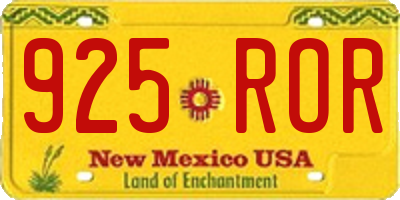 NM license plate 925ROR