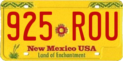NM license plate 925ROU