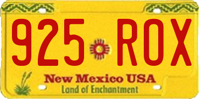 NM license plate 925ROX