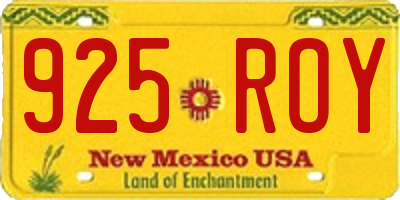 NM license plate 925ROY