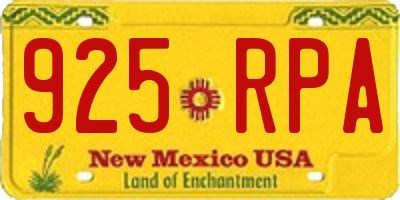 NM license plate 925RPA