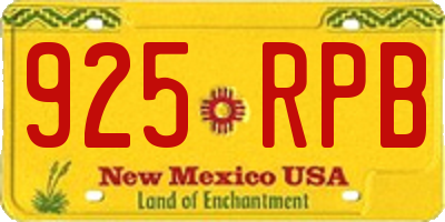NM license plate 925RPB