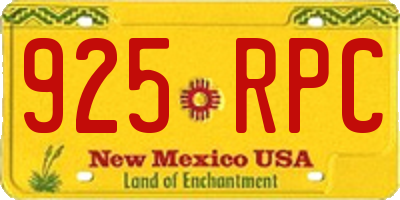 NM license plate 925RPC