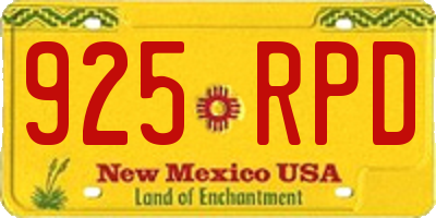 NM license plate 925RPD
