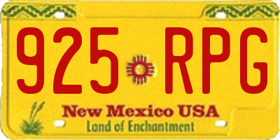 NM license plate 925RPG
