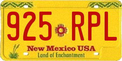 NM license plate 925RPL