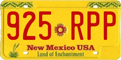 NM license plate 925RPP