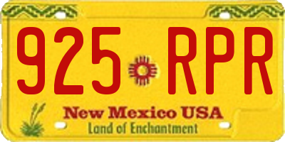 NM license plate 925RPR