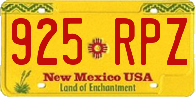 NM license plate 925RPZ