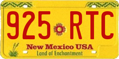 NM license plate 925RTC