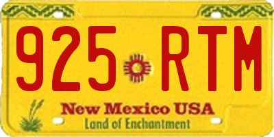 NM license plate 925RTM