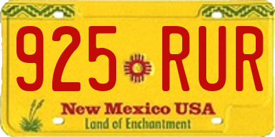 NM license plate 925RUR