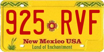 NM license plate 925RVF