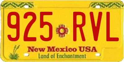 NM license plate 925RVL