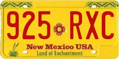 NM license plate 925RXC