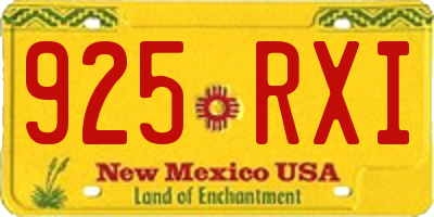 NM license plate 925RXI