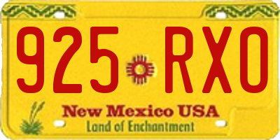 NM license plate 925RXO